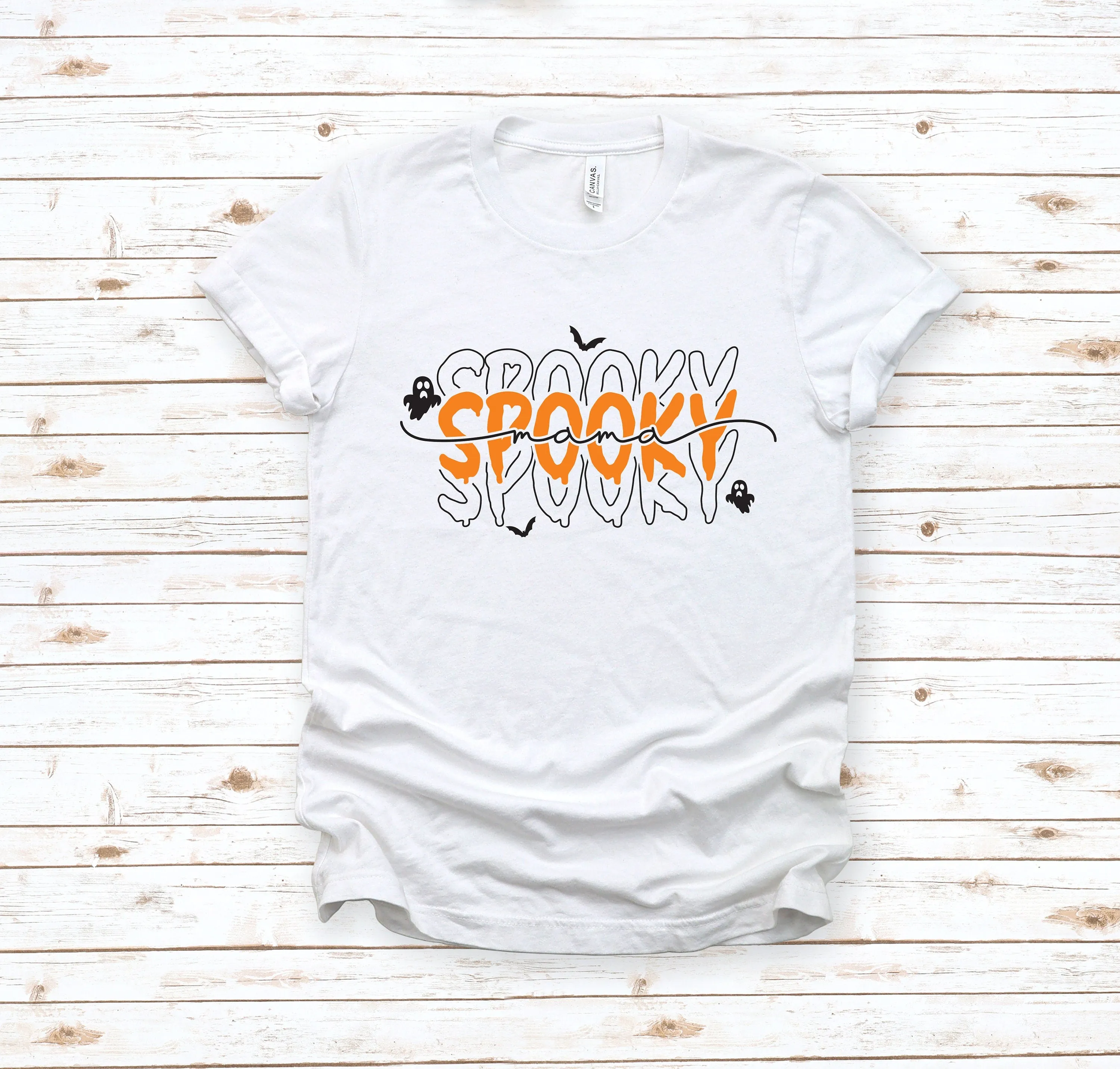 Spooky Mama Adult Unisex T Shirt - Halloween Tees - Trick Or Treat - Mom - Costume