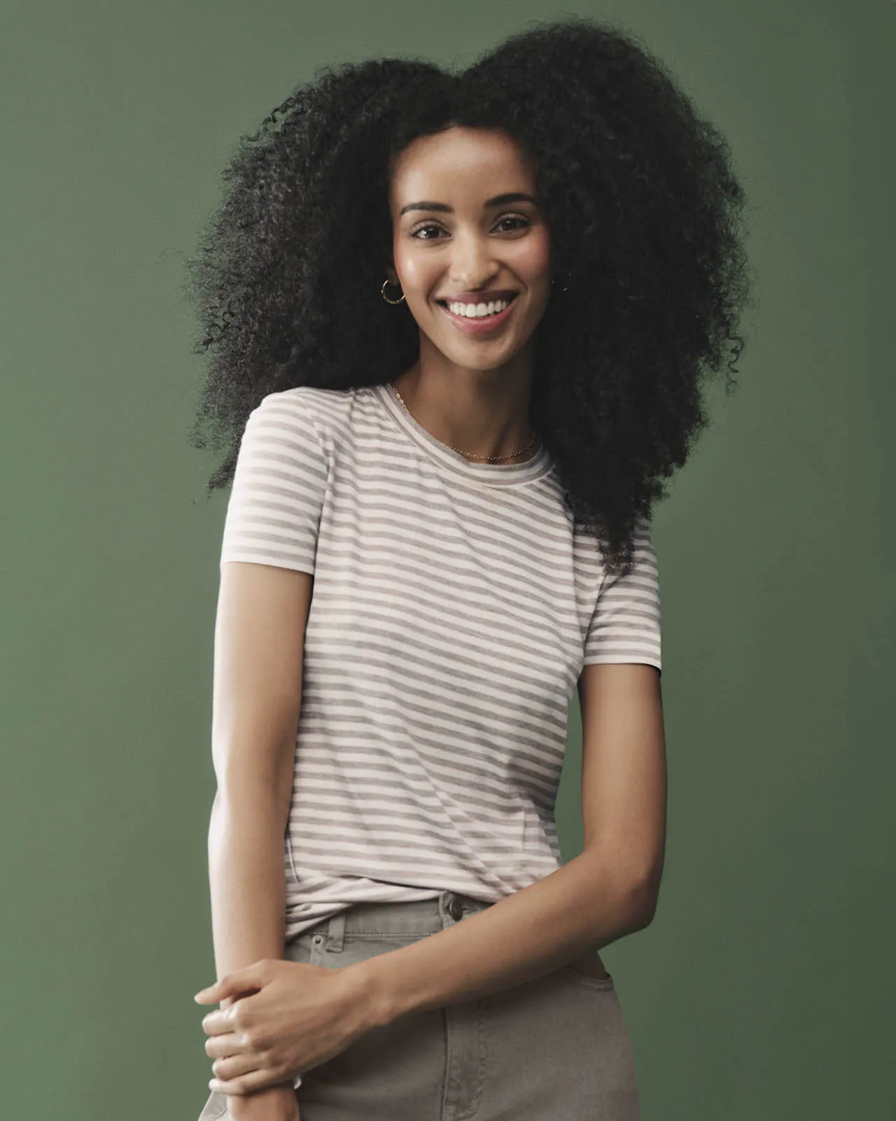 Striped Bamboo Short Sleeve Tee