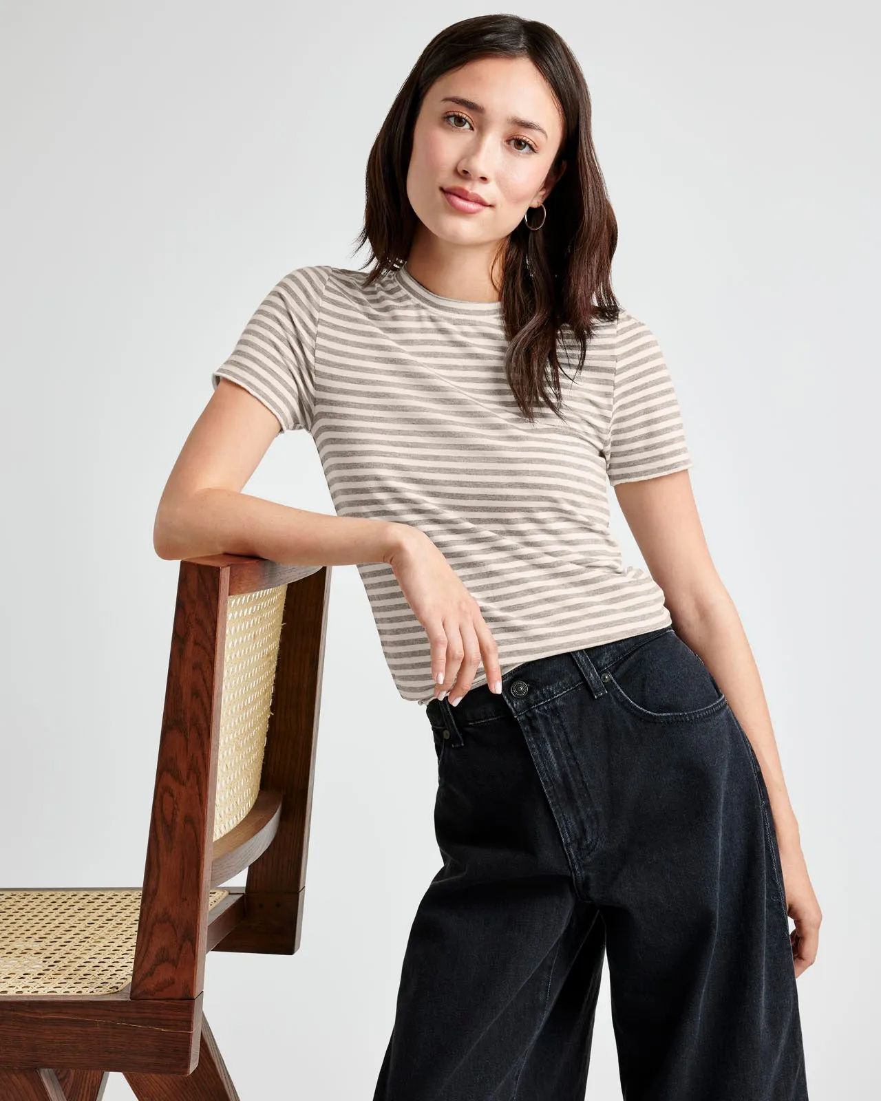 Striped Bamboo Short Sleeve Tee