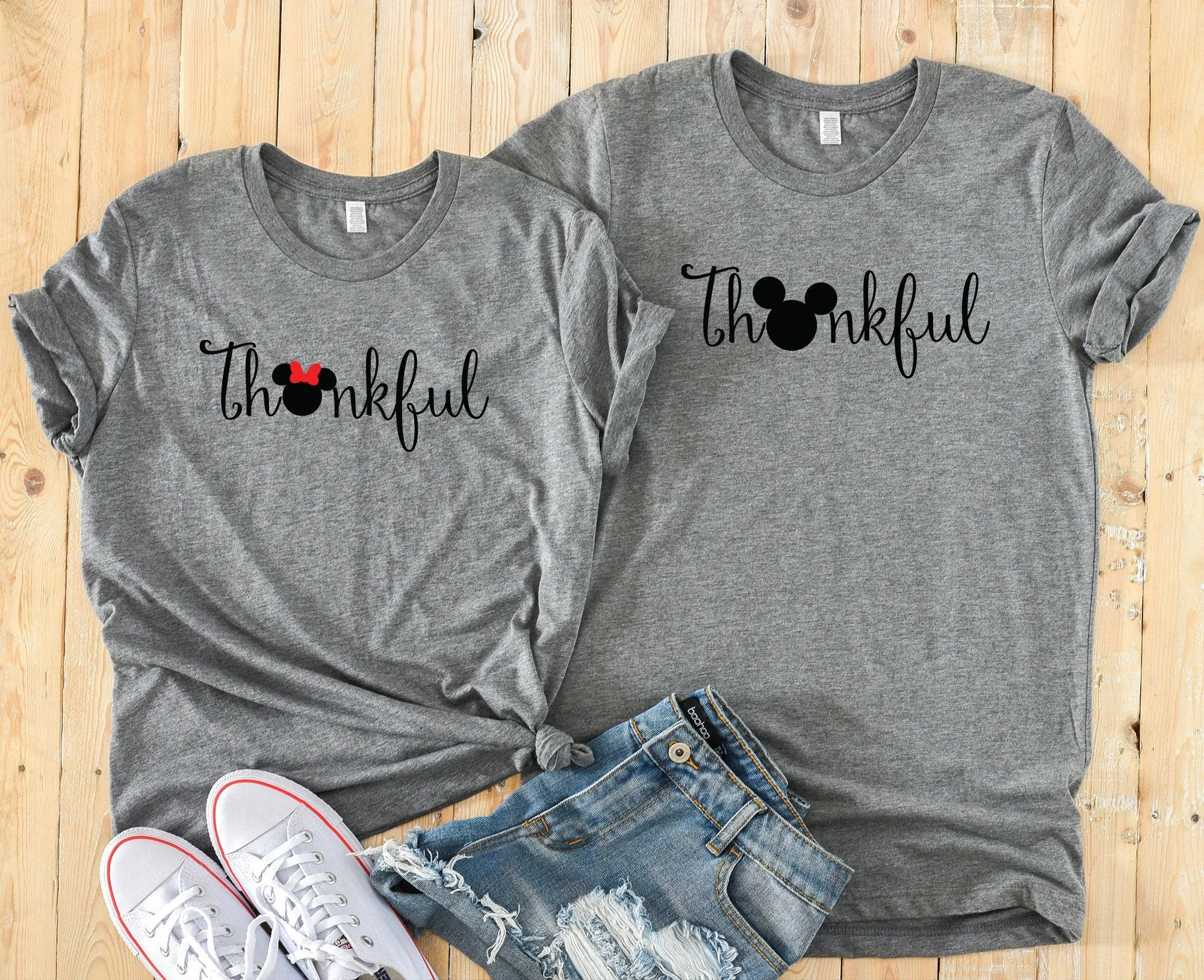 Thankful Minnie and Mickey Shirts - Disney Couples - Happy Thanksgiving - Disney Thanksgiving T Shirts