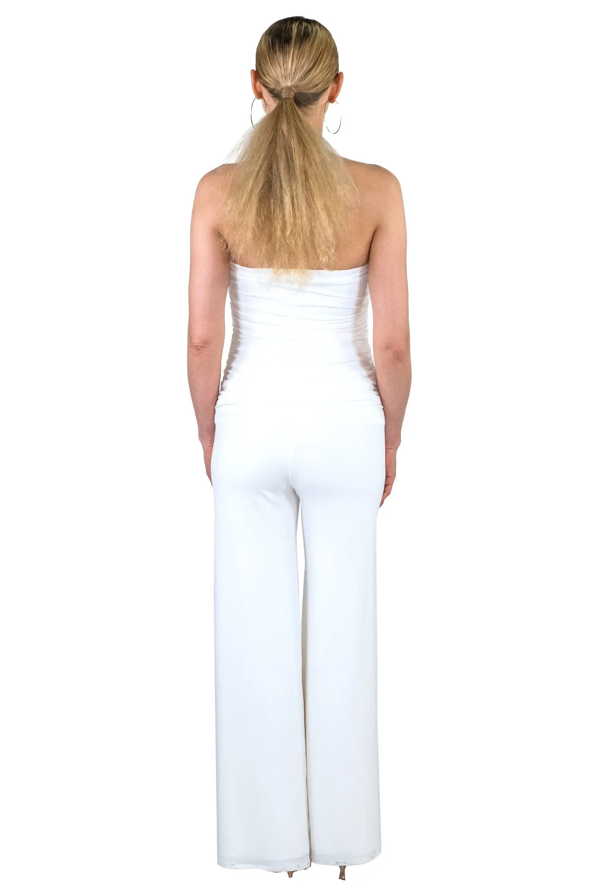 Updated Lined Bottom Strapless Tux Jumpsuit