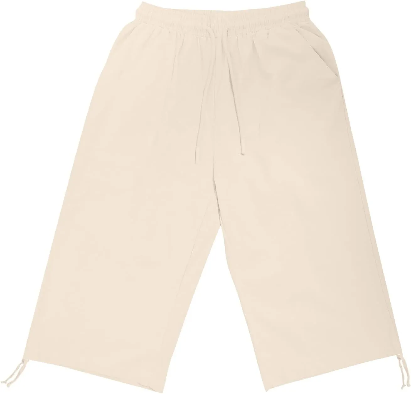 Women Capri Pants Dressy Cotton Linen Petite Short Cropped Plus Size Trousers for Summer Work Vacation Beach