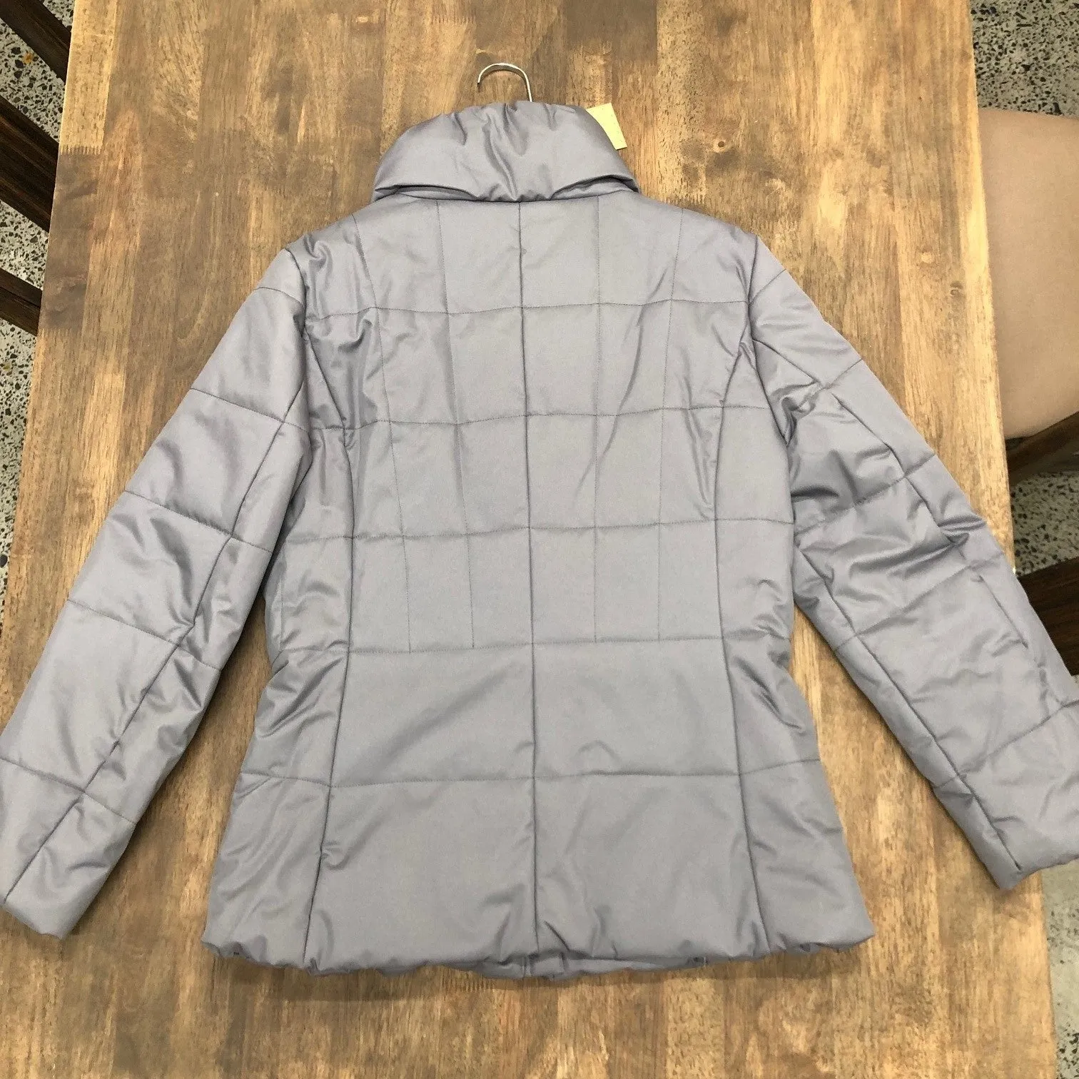 Women's Check Padded Mock Neck Puffer Coat