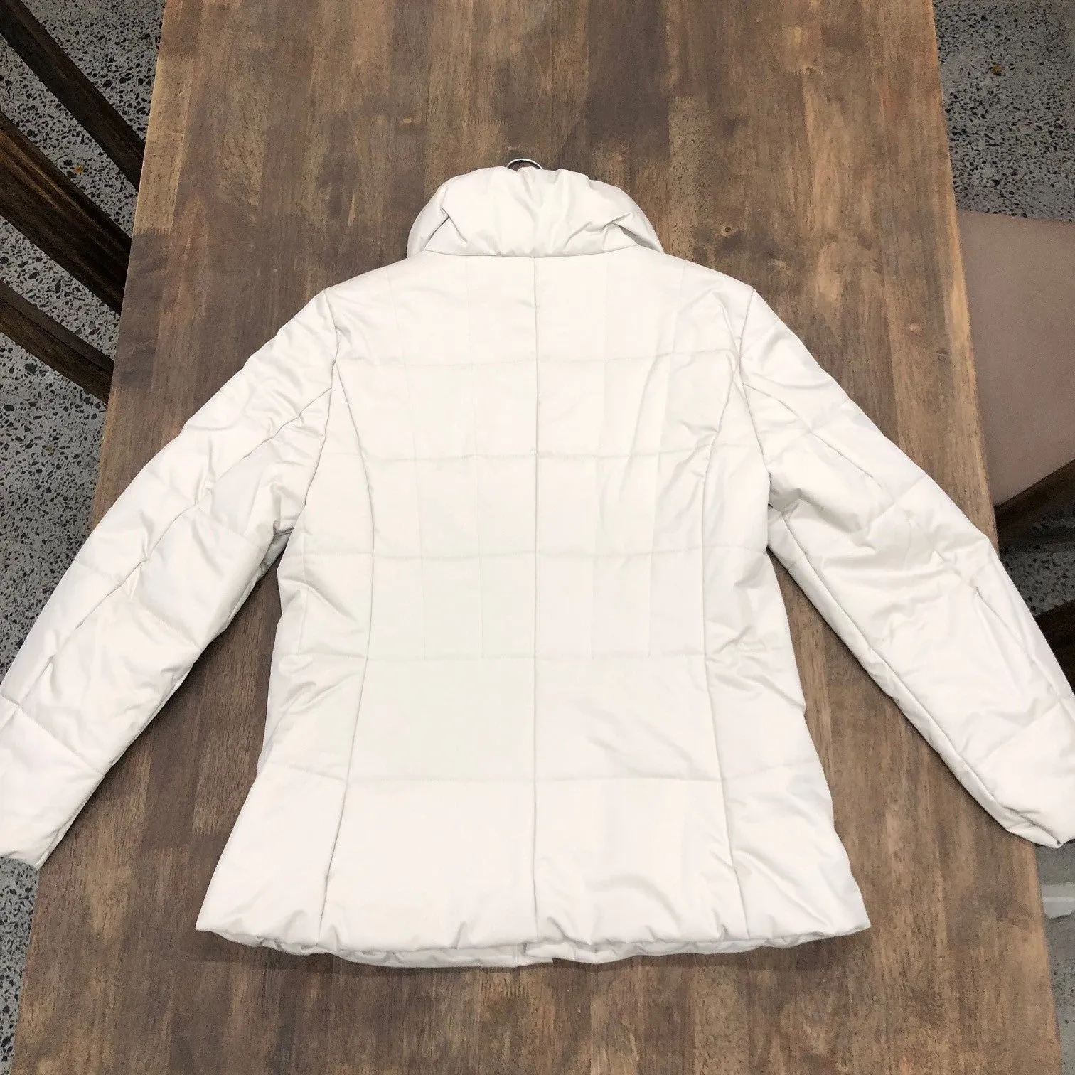 Women's Check Padded Mock Neck Puffer Coat
