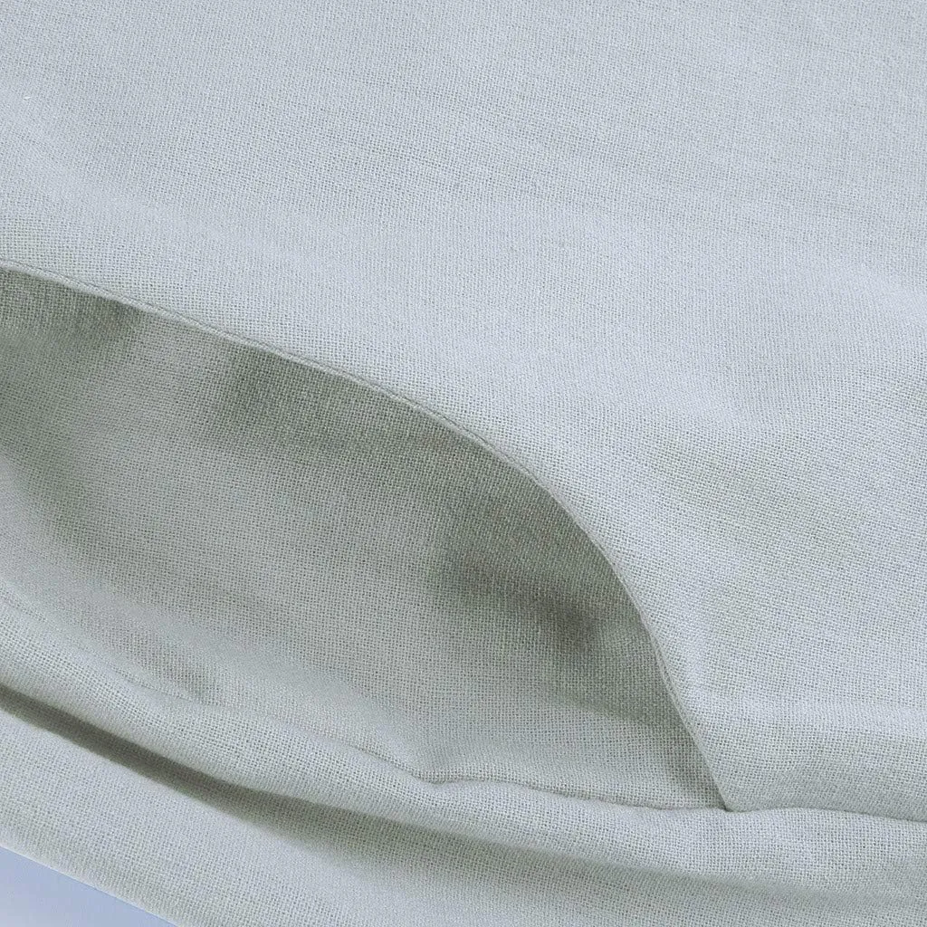 Women's Vintage Wide Leg Pants Cotton Linen Harem Pants Summer Elastic Waist Casual Lightweight Baggy Slacks Trousers