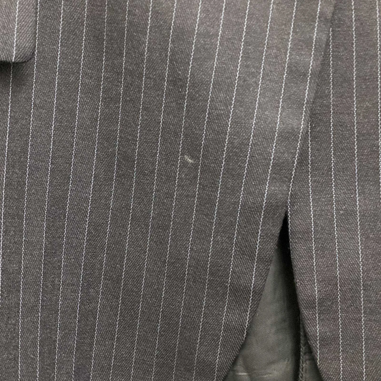 Zara Jacket Size 42 UK 14 Charcoal Grey Pinstripe Wool Blend