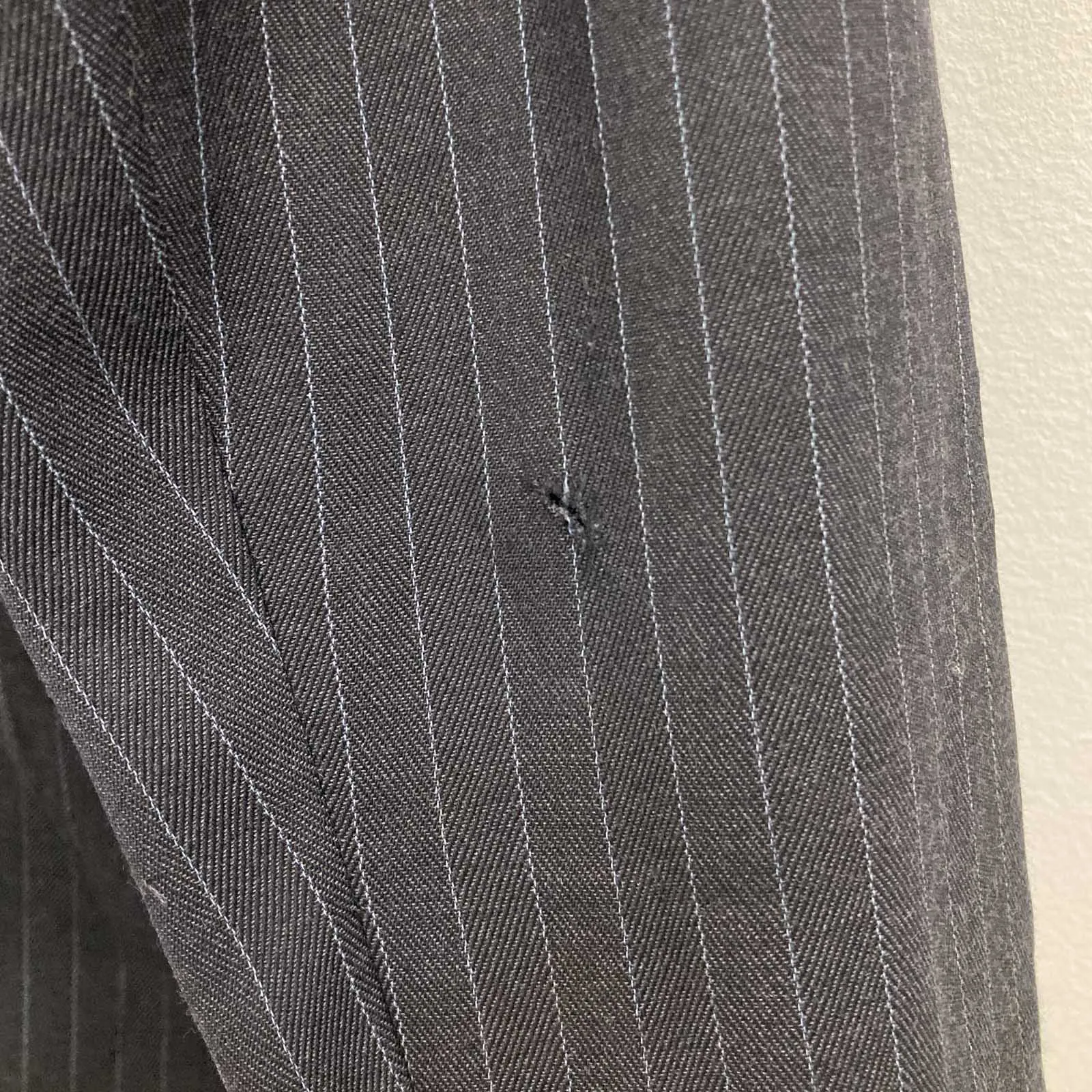 Zara Jacket Size 42 UK 14 Charcoal Grey Pinstripe Wool Blend
